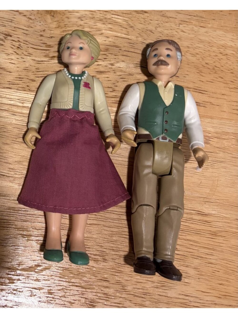 Vintage Fisher-Price Loving Family Grandfather & Grandmother Doll Figures